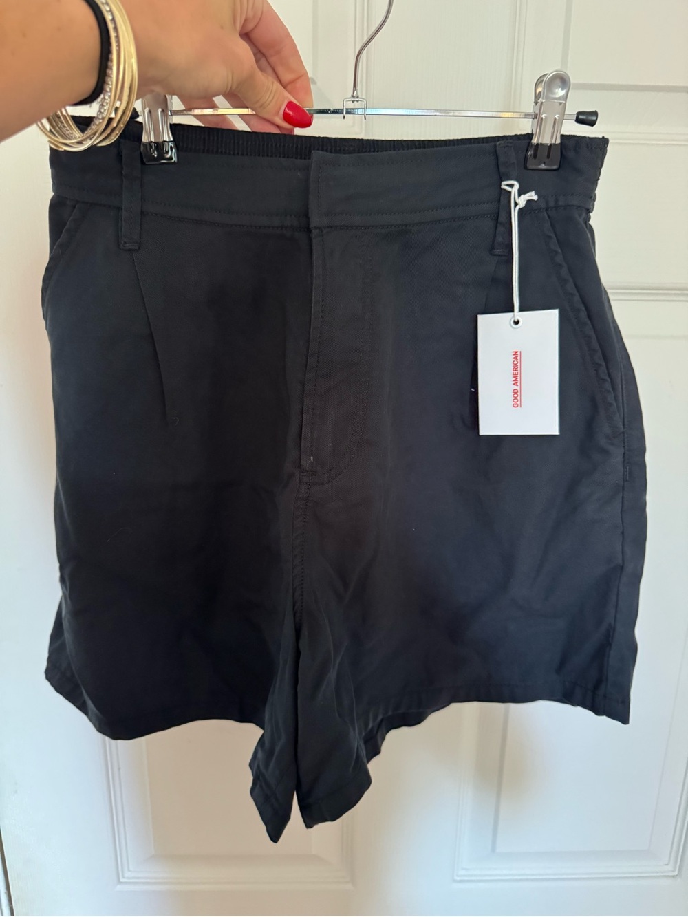 Good American Black High-Rise Shorts